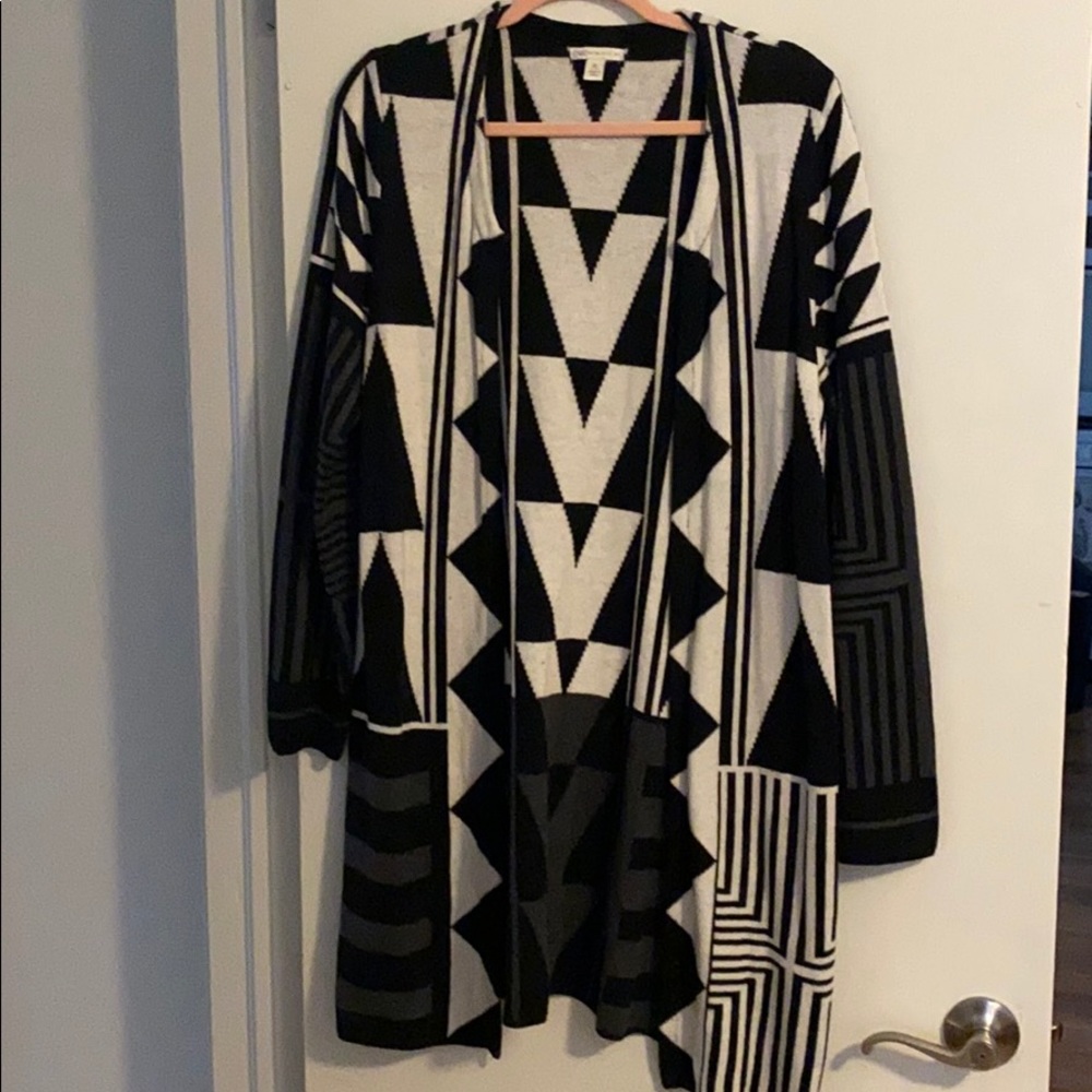 Black and gray cardigan